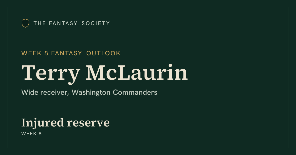 Terry McLaurin fantasy outlook: Week 8 projection and stats (2026 ...